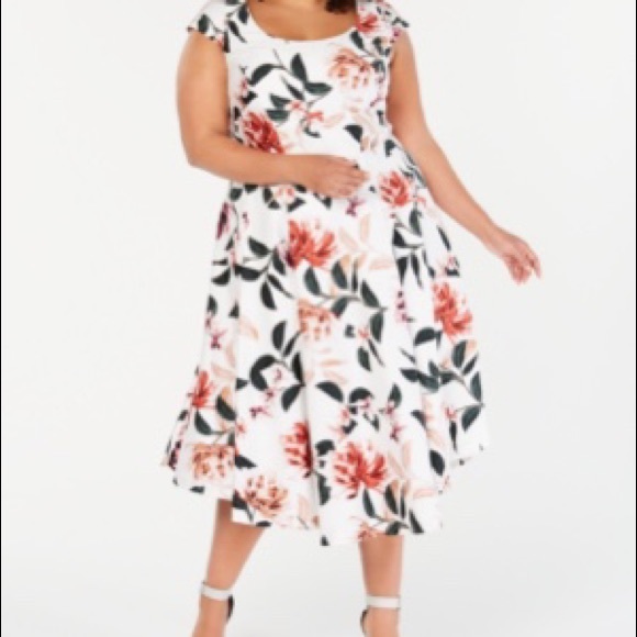 Calvin Klein Dresses & Skirts - NEW Calvin Klein fit and flare 18w floral dress